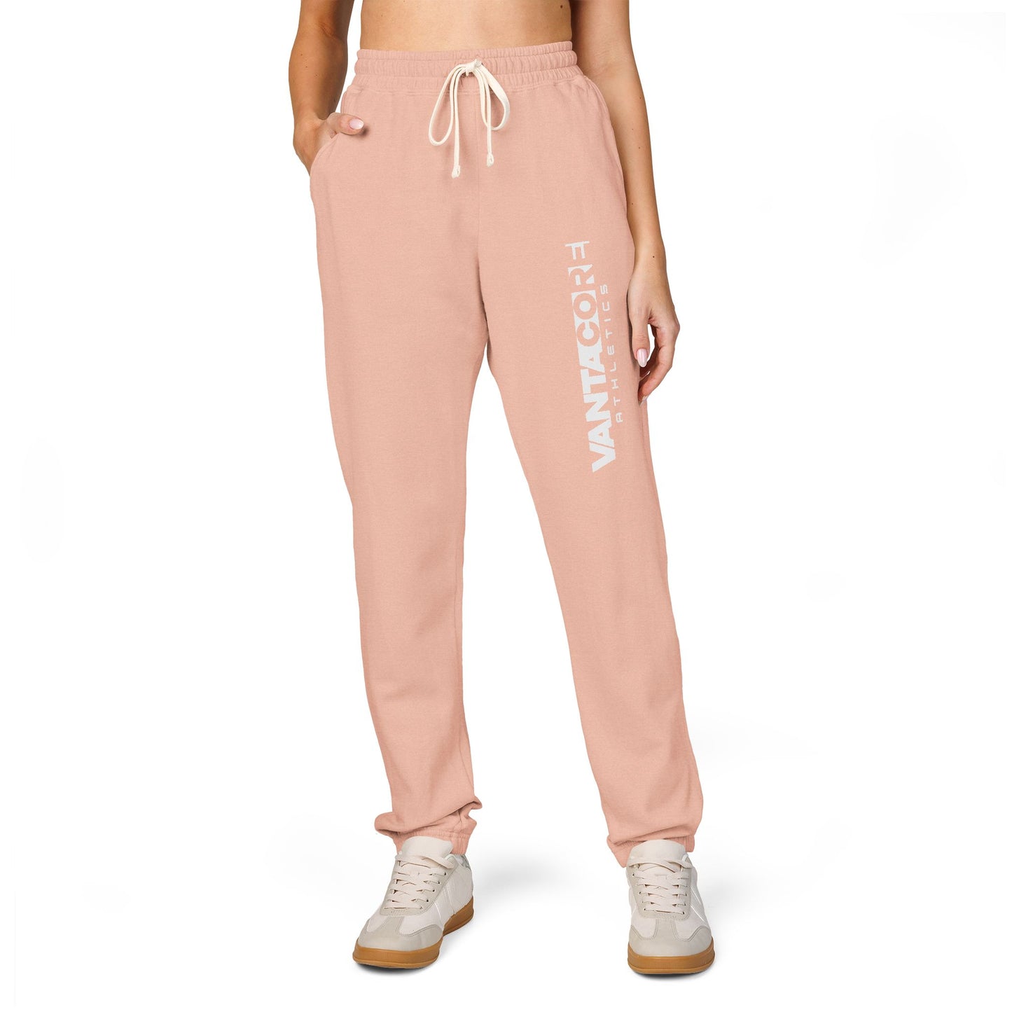 Vertical 'VANTOCOL?' Graphic Sweatpants — Garment-Dyed Fleece Joggers