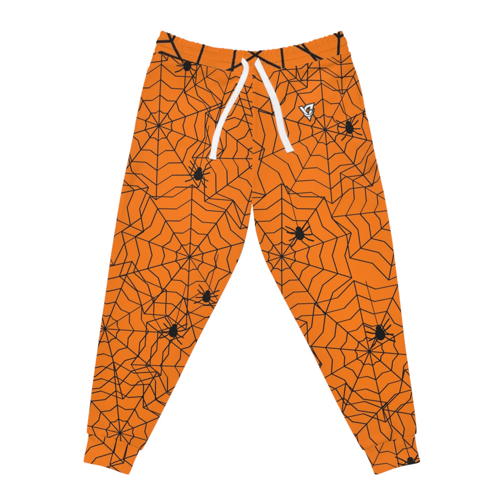 Halloween Pumpkin Orange Spiderweb Men's Joggers – All-Over Print Athletic Jogger Pants
