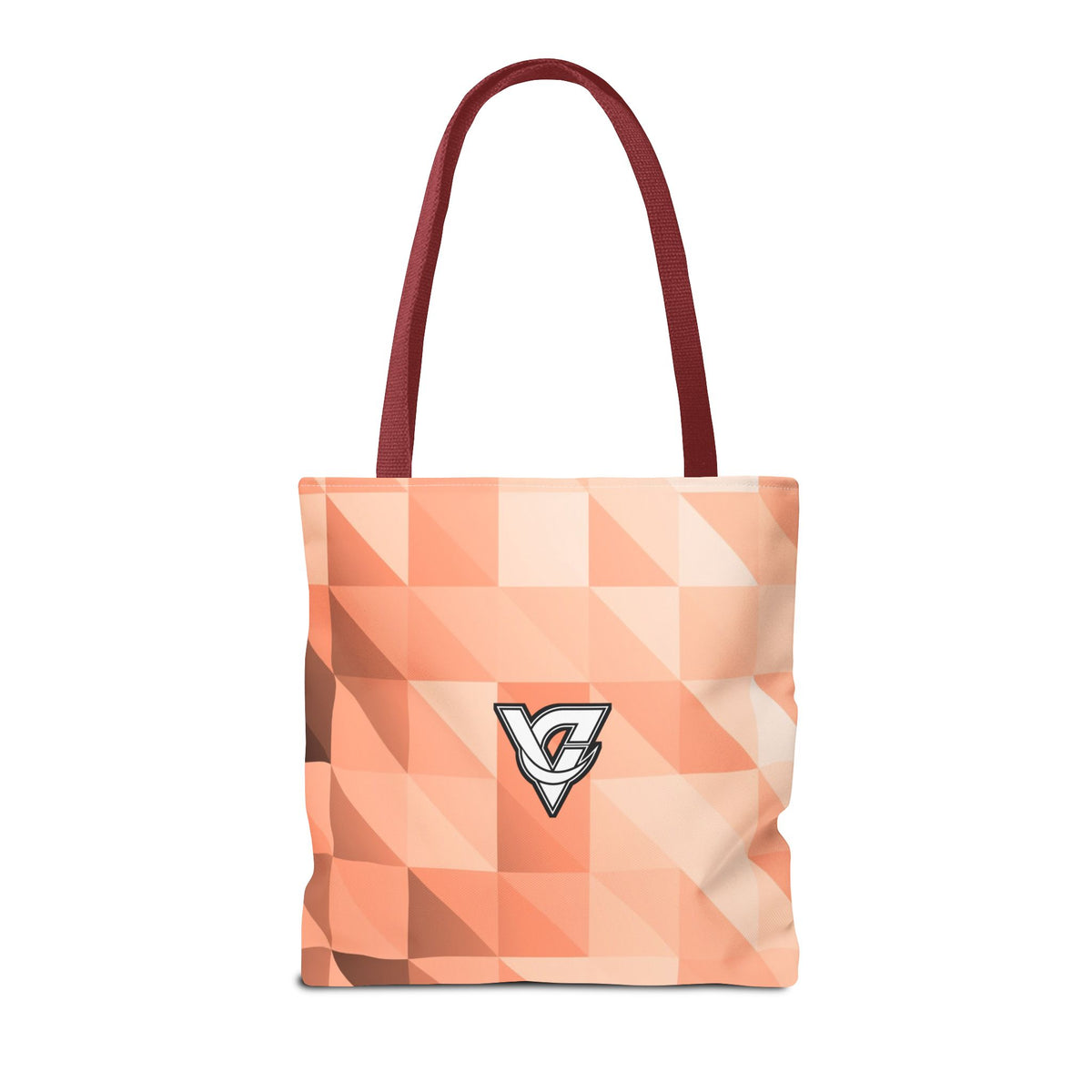 Peach Low-Poly Tote Bag — All-Over Print Gym & Everyday Tote