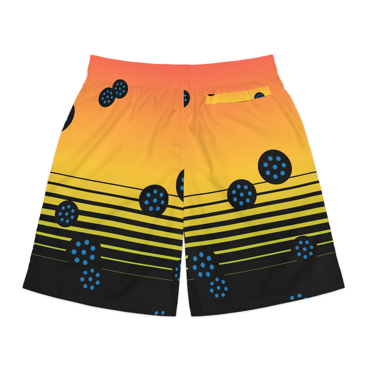 Pickleball Rainbow Rally Horizon Fade Men's Athletic Shorts with Pockets