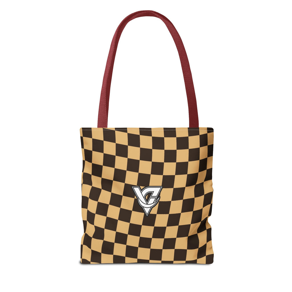 Desert Warp Check Tote Bag — All-Over Print Gym & Everyday Tote