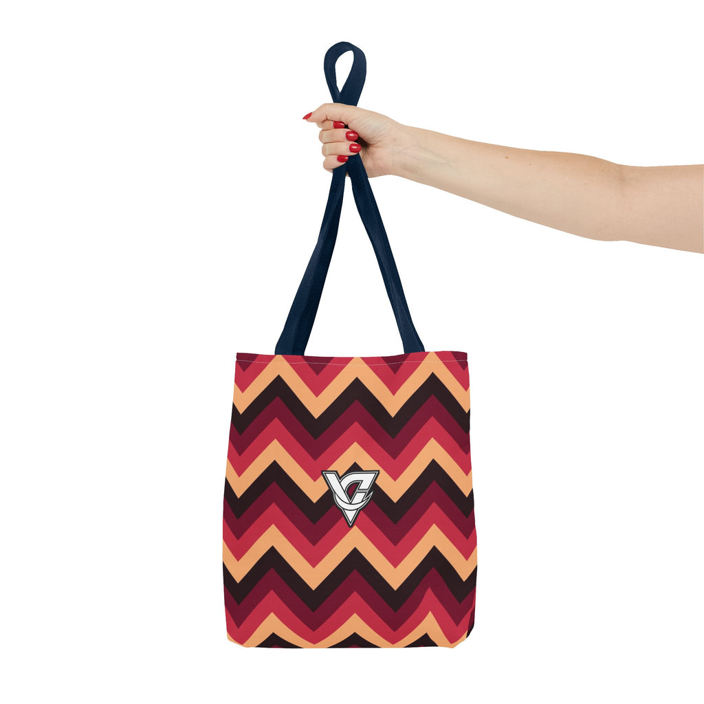 Cranberry Chevron Tote Bag — All-Over Print Gym & Everyday Tote