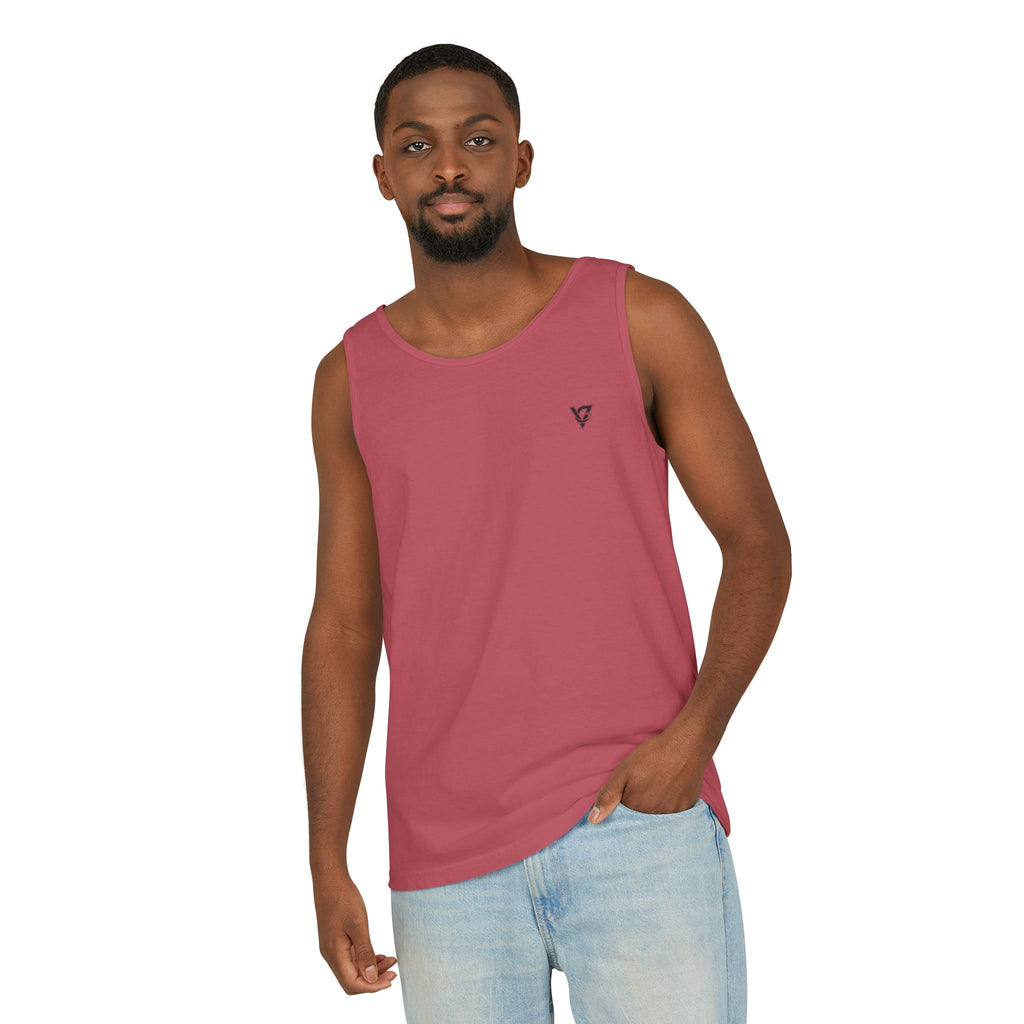 Minimal Geometric Triangle Logo Tank Top | Chest Emblem