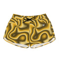 Women's Multipurpose Athletic Shorts with Pockets | Mustard Tie-Dye