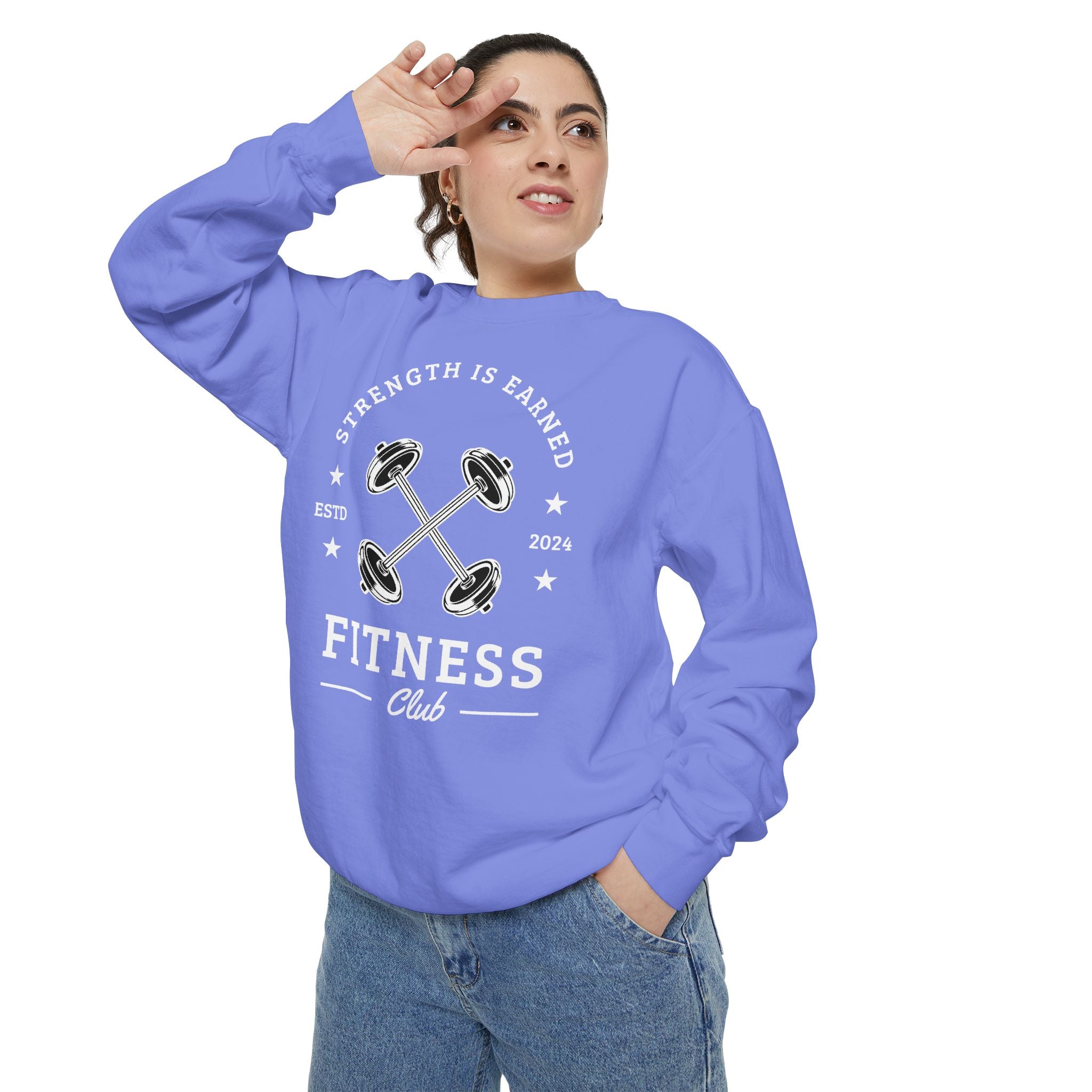 Fitness Club Sweatshirt | "Strength Is Earned" Crewneck