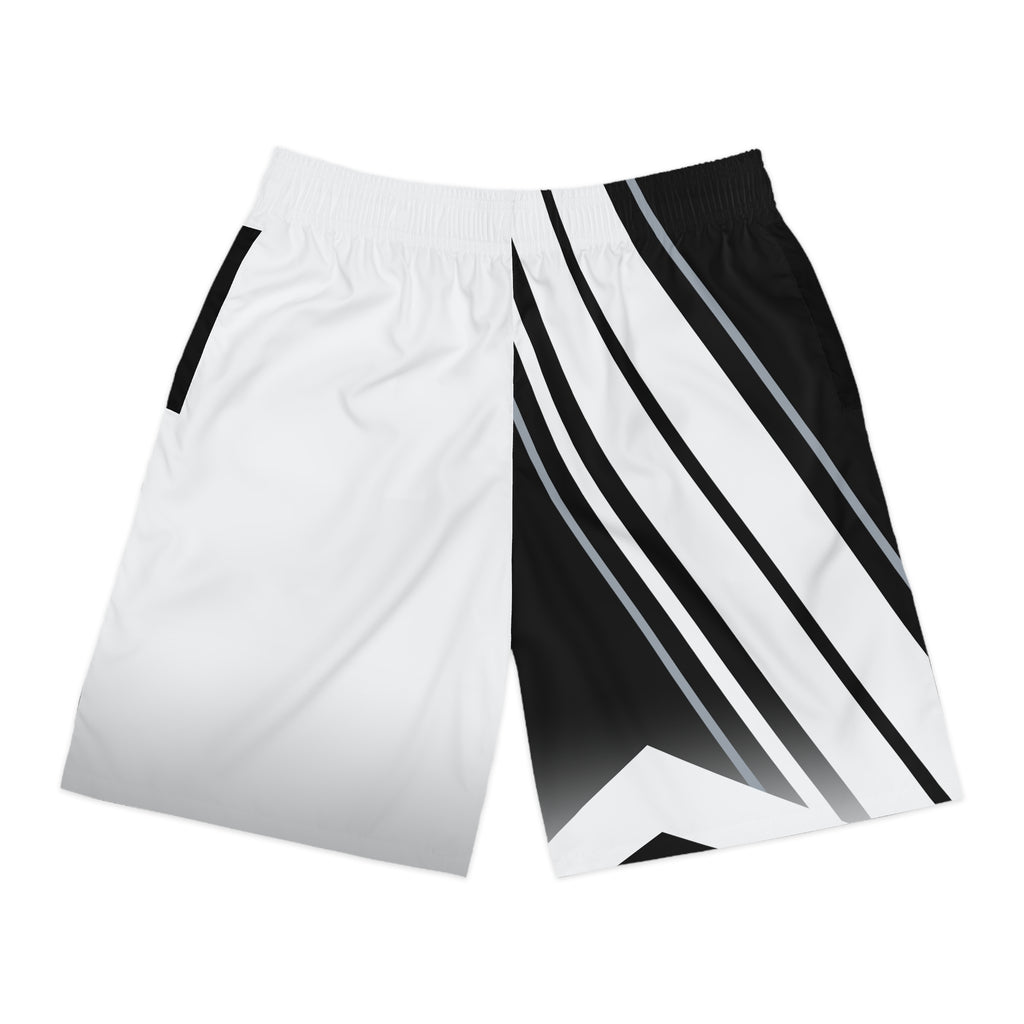 Men's Arctic White & Black Running Jogger Shorts with Pockets — Athletic Performance