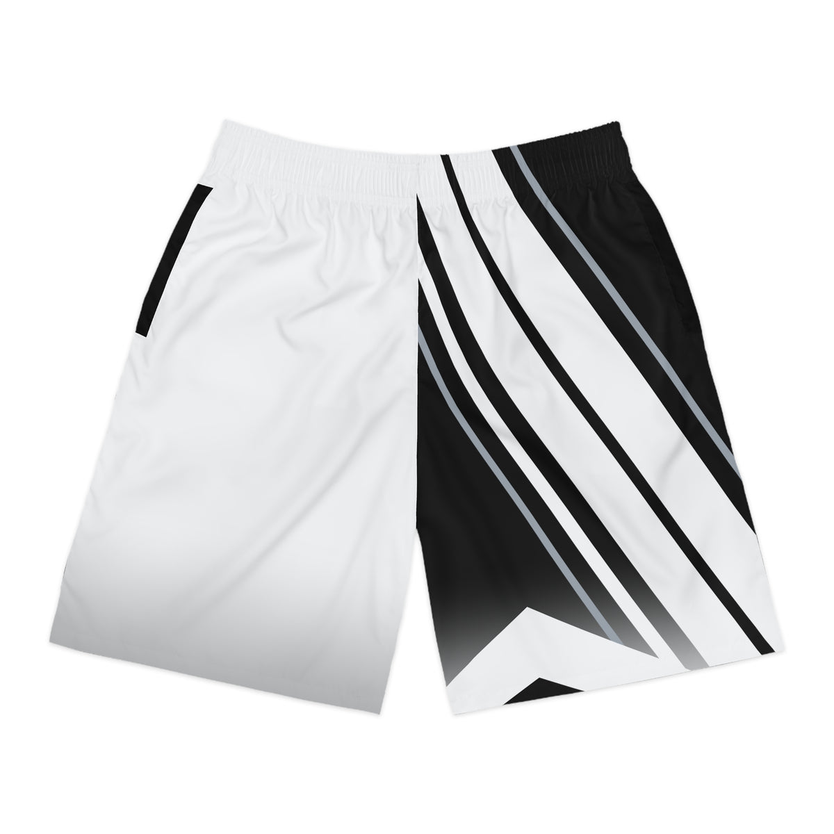 Men's Arctic White & Black Running Jogger Shorts with Pockets — Athletic Performance
