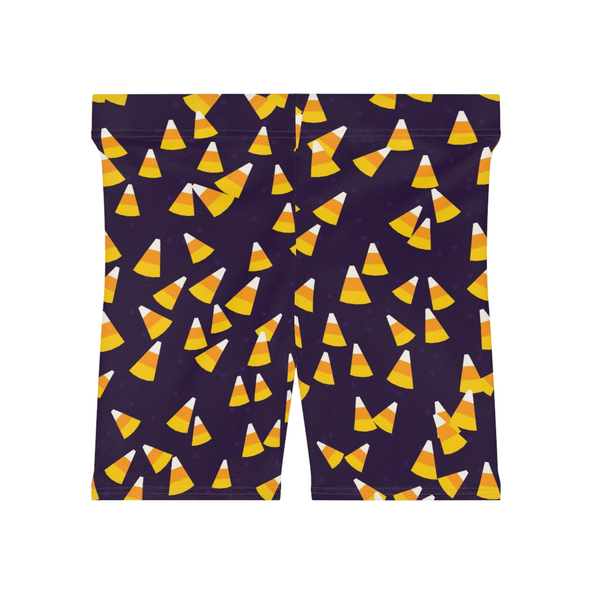 Halloween Hocus Pocus Candy Corn Toss Women's Biker Shorts — High-Waist Workout Shorts