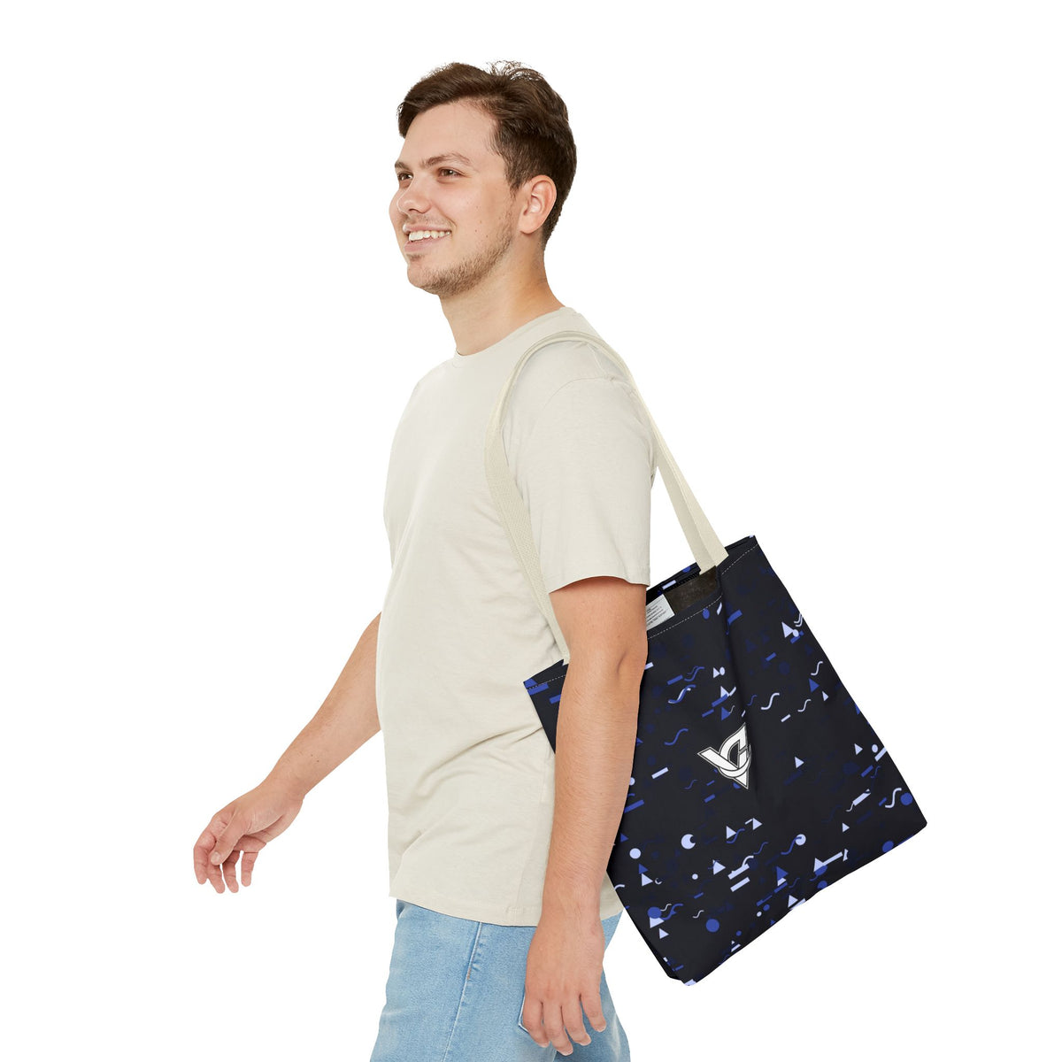Midnight Confetti Tote Bag — All-Over Print Gym & Everyday Tote