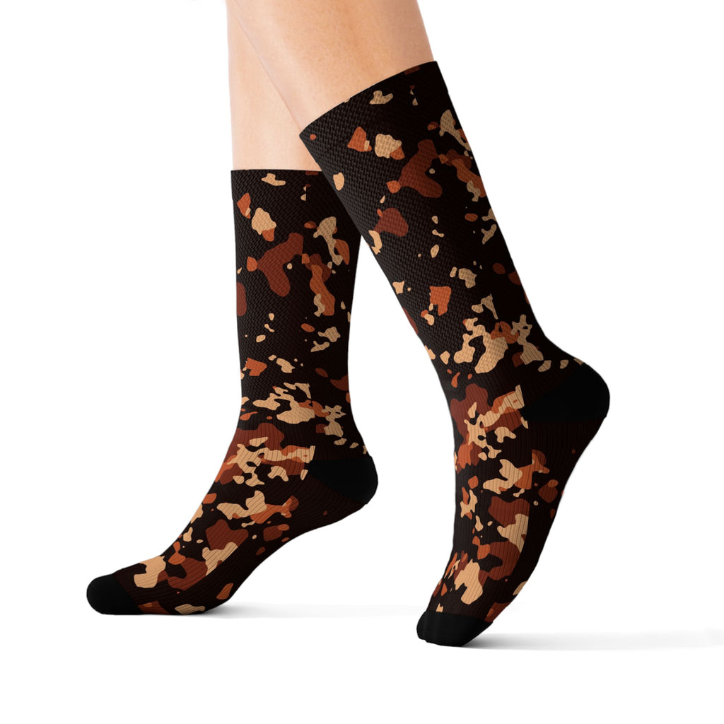 Auburn Splatter Athletic Crew Socks