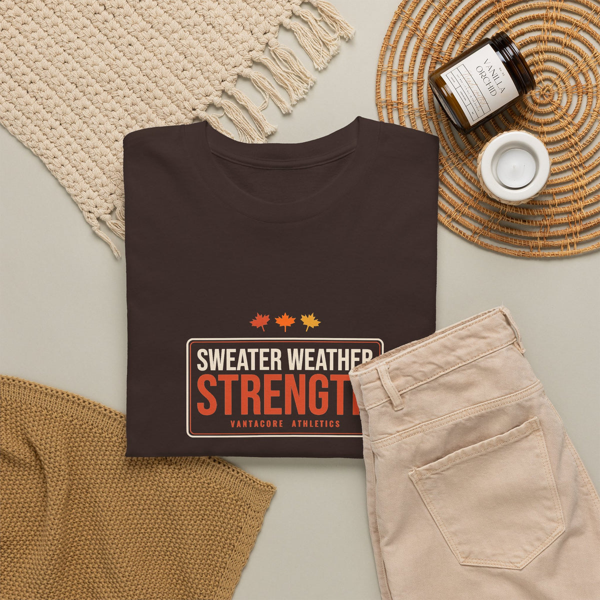 Sweater Weather Strength | Men's Graphic Gym T-Shirt