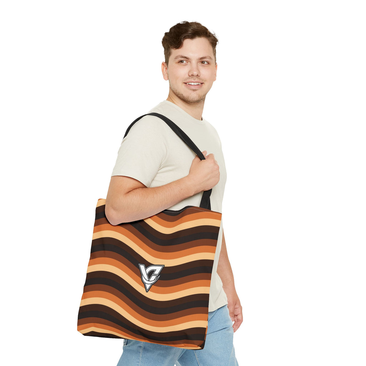 Copper Wave Tote Bag — All-Over Print Gym & Everyday Tote