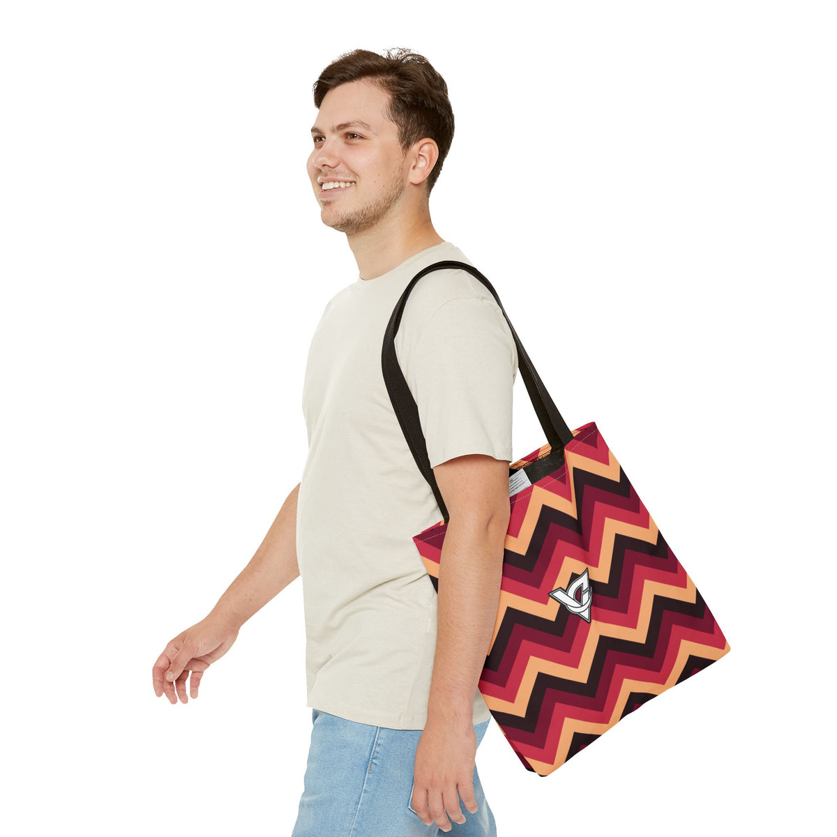 Cranberry Chevron Tote Bag — All-Over Print Gym & Everyday Tote