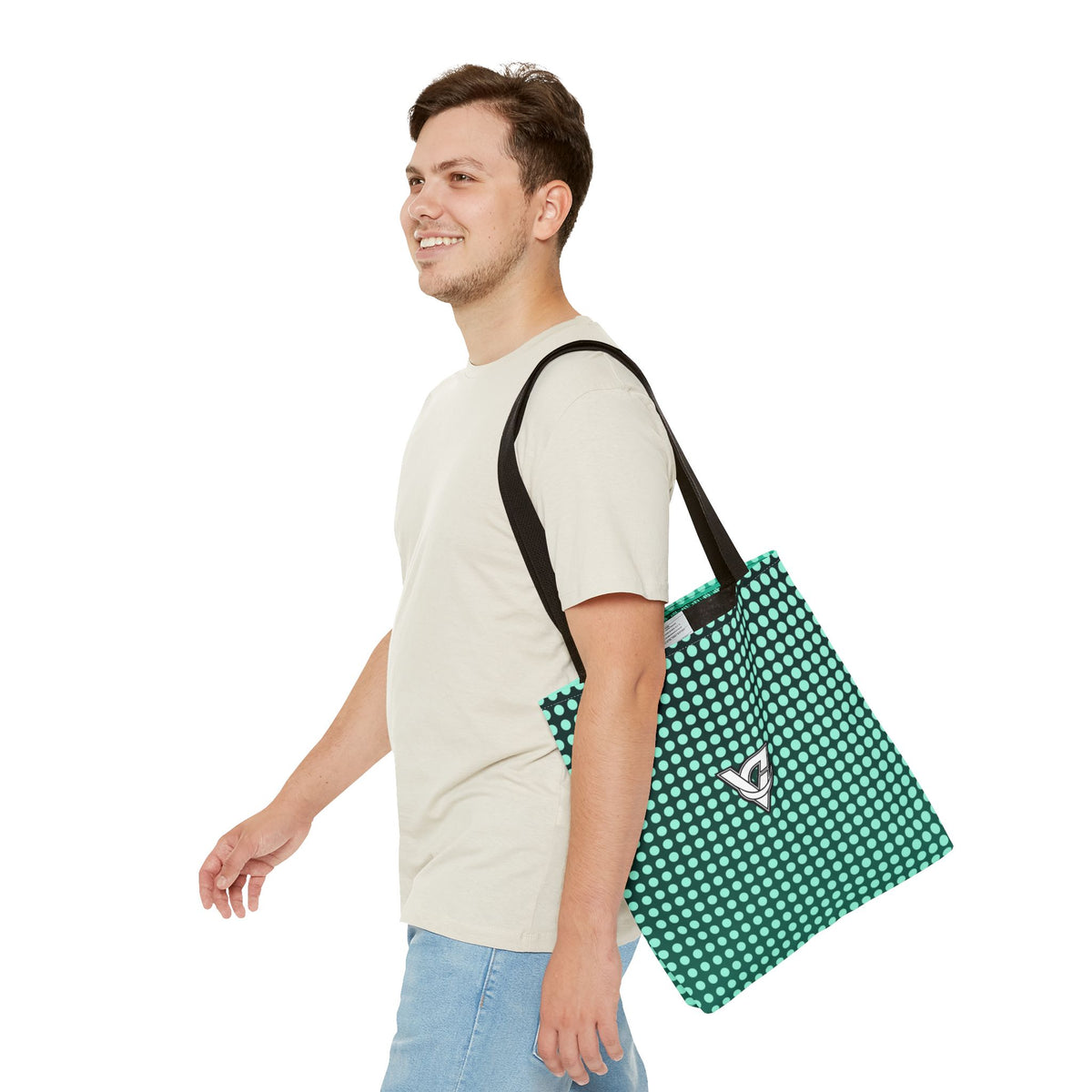 Mint Halftone Tote Bag — All-Over Print Gym & Everyday Tote