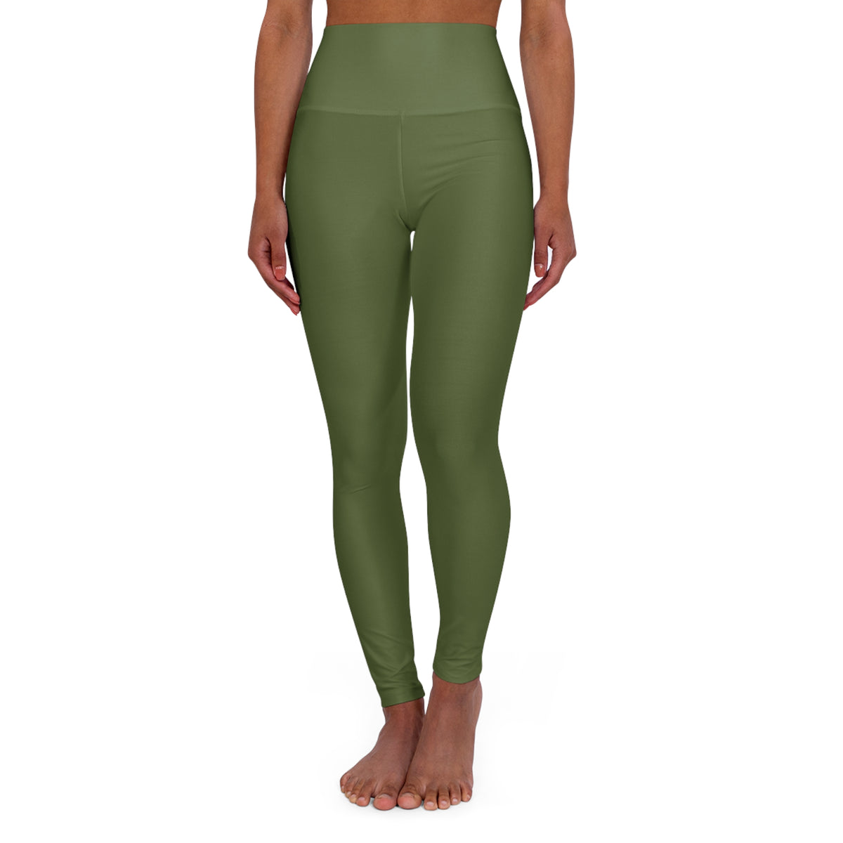 Olive Green Essential High-Waisted Yoga Leggings