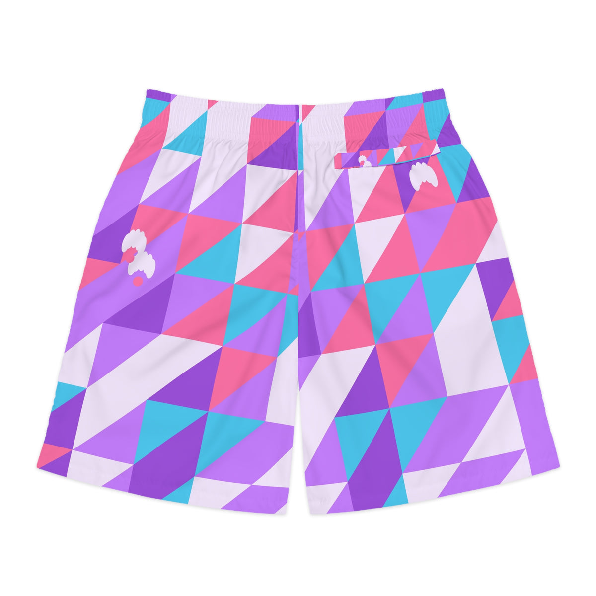 Yoga Lilac Wave Prism Block Men's Athletic Shorts with Pockets