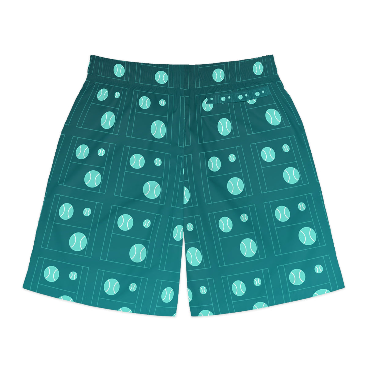 Tennis Teal Wave Baseline Seam Men's Athletic Shorts with Pockets