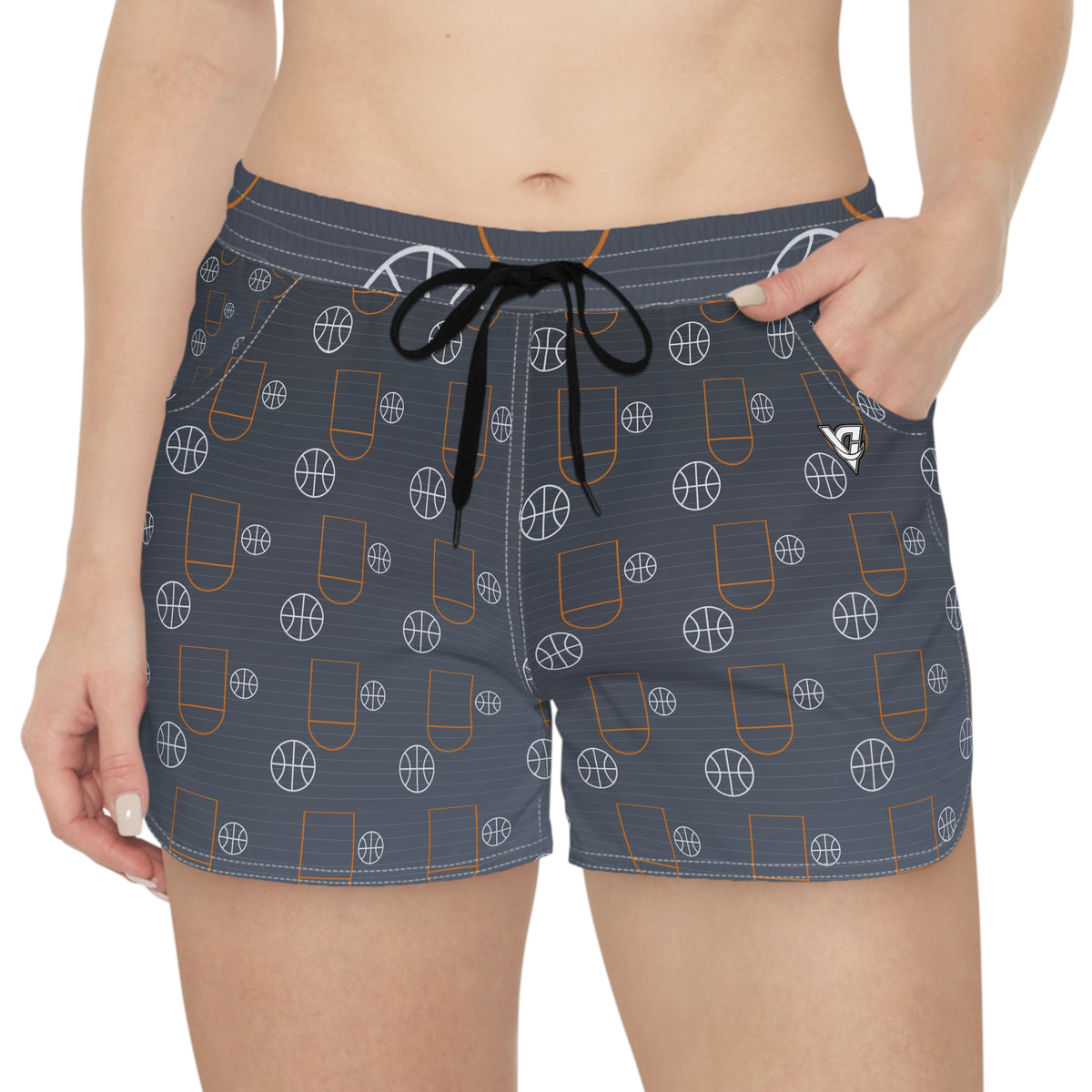 Basketball Slate Storm Court Seam Women's Athletic Shorts with Pockets