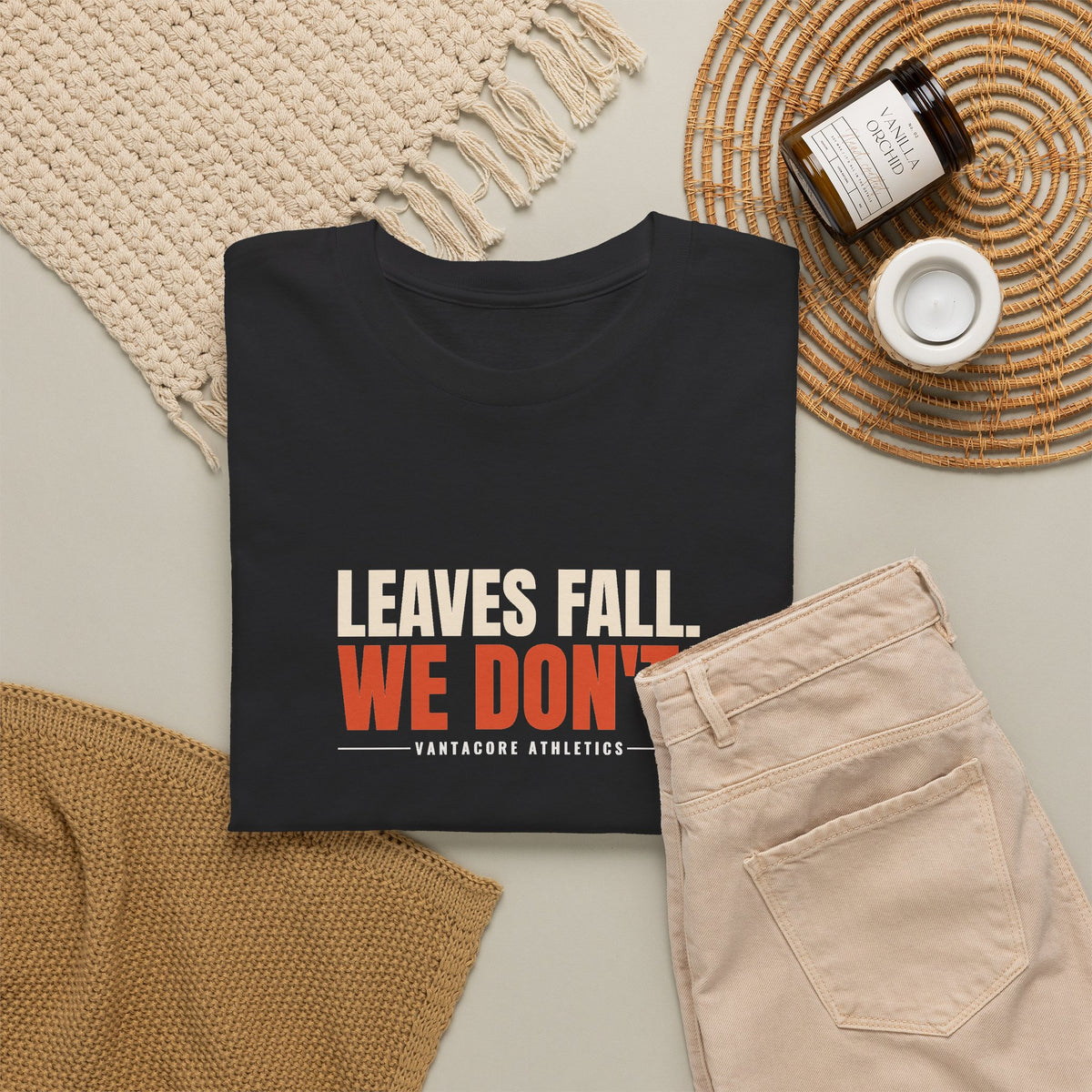 Leaves Fall. We Don'T. | Men's Graphic Gym T-Shirt