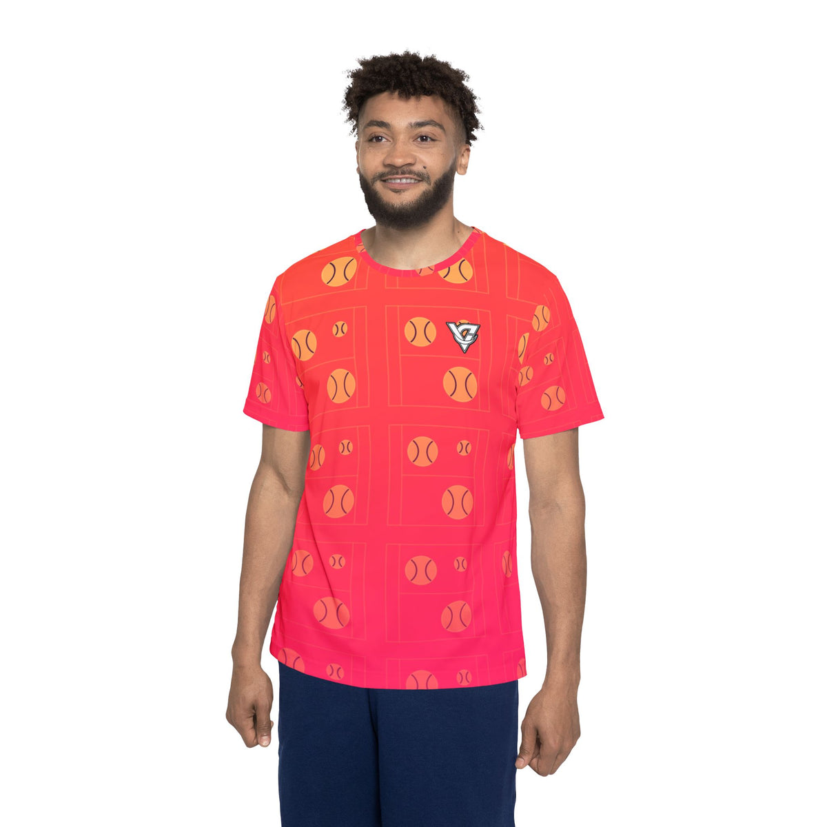 Tennis Sunset Fade Baseline Seam Men's Sports Jersey