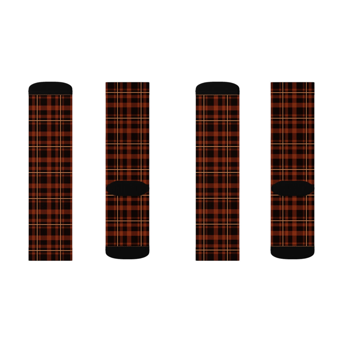 Rust Flannel Athletic Crew Socks