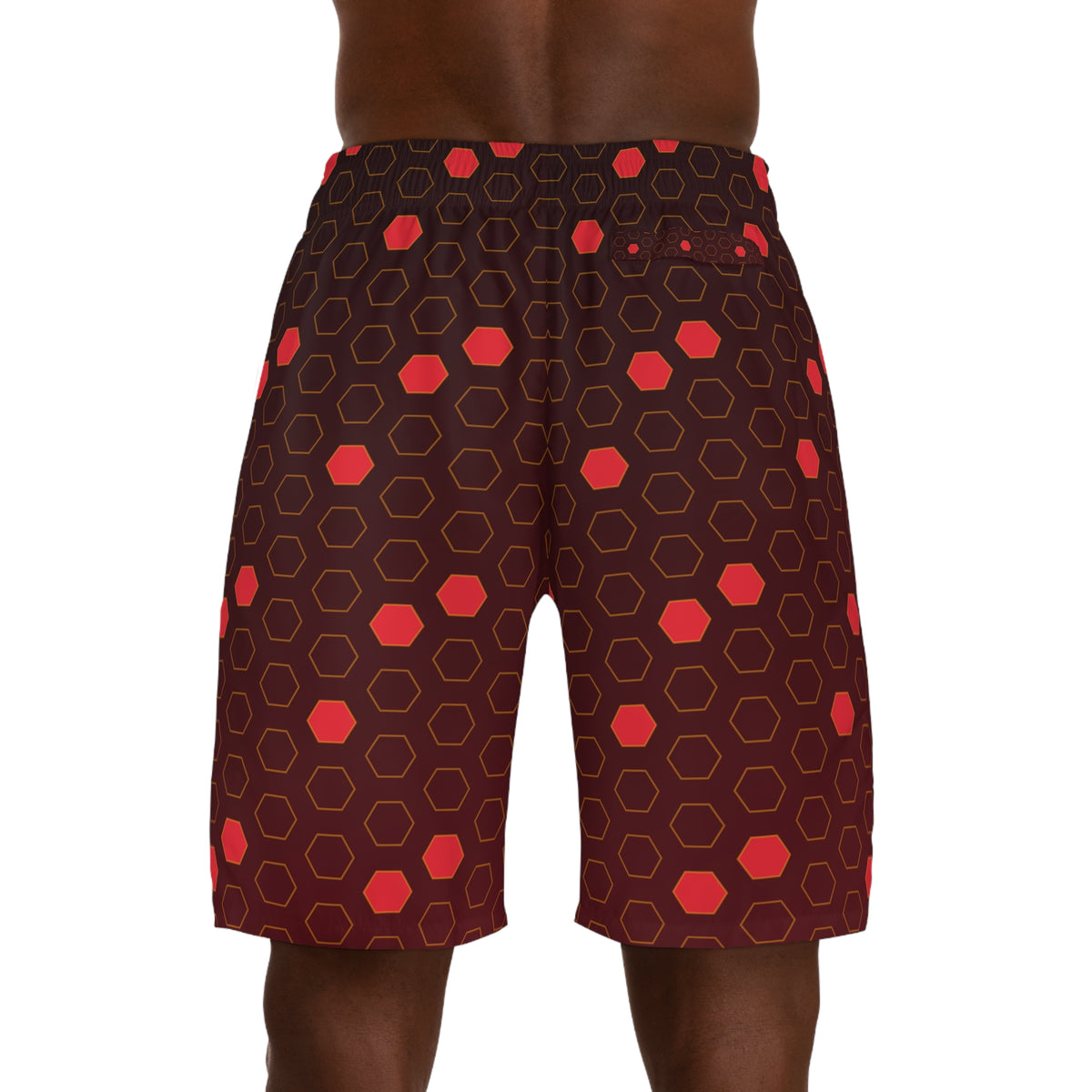 Soccer Crimson Blaze Hex Pitch Men's Athletic Shorts with Pockets