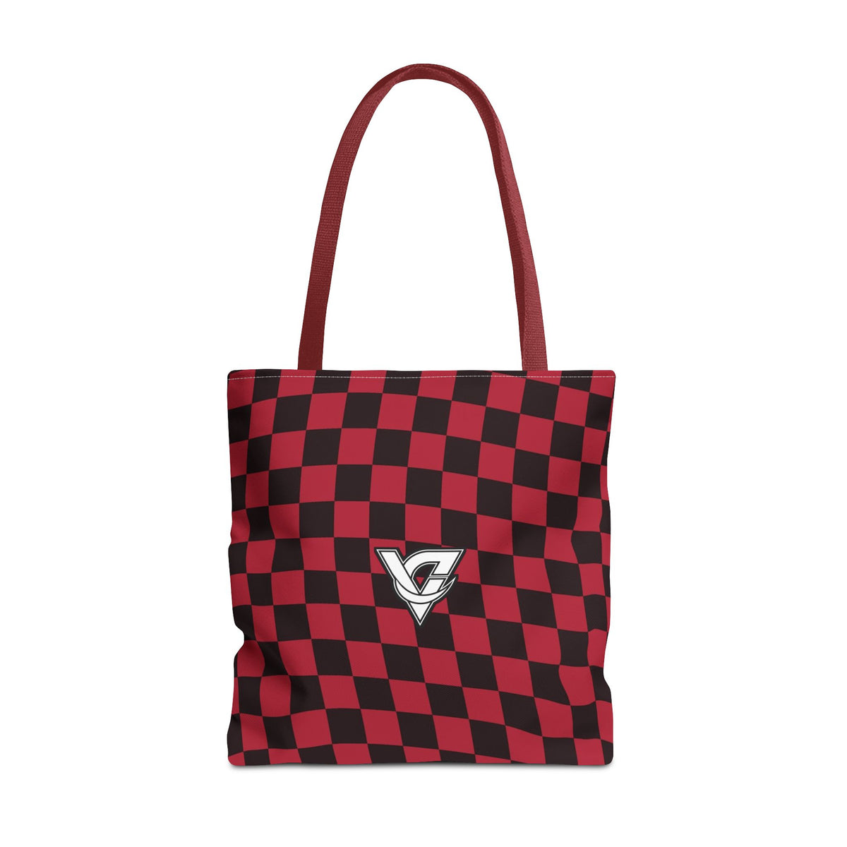 Spiced Wine Warp Check Tote Bag — All-Over Print Gym & Everyday Tote