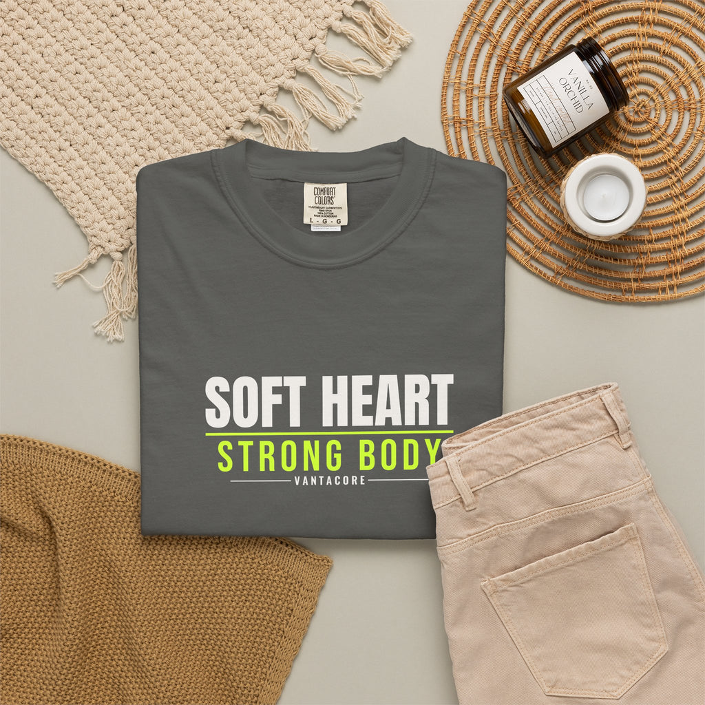 Soft Heart Strong Body | Women's Garment-Dyed Graphic Tee