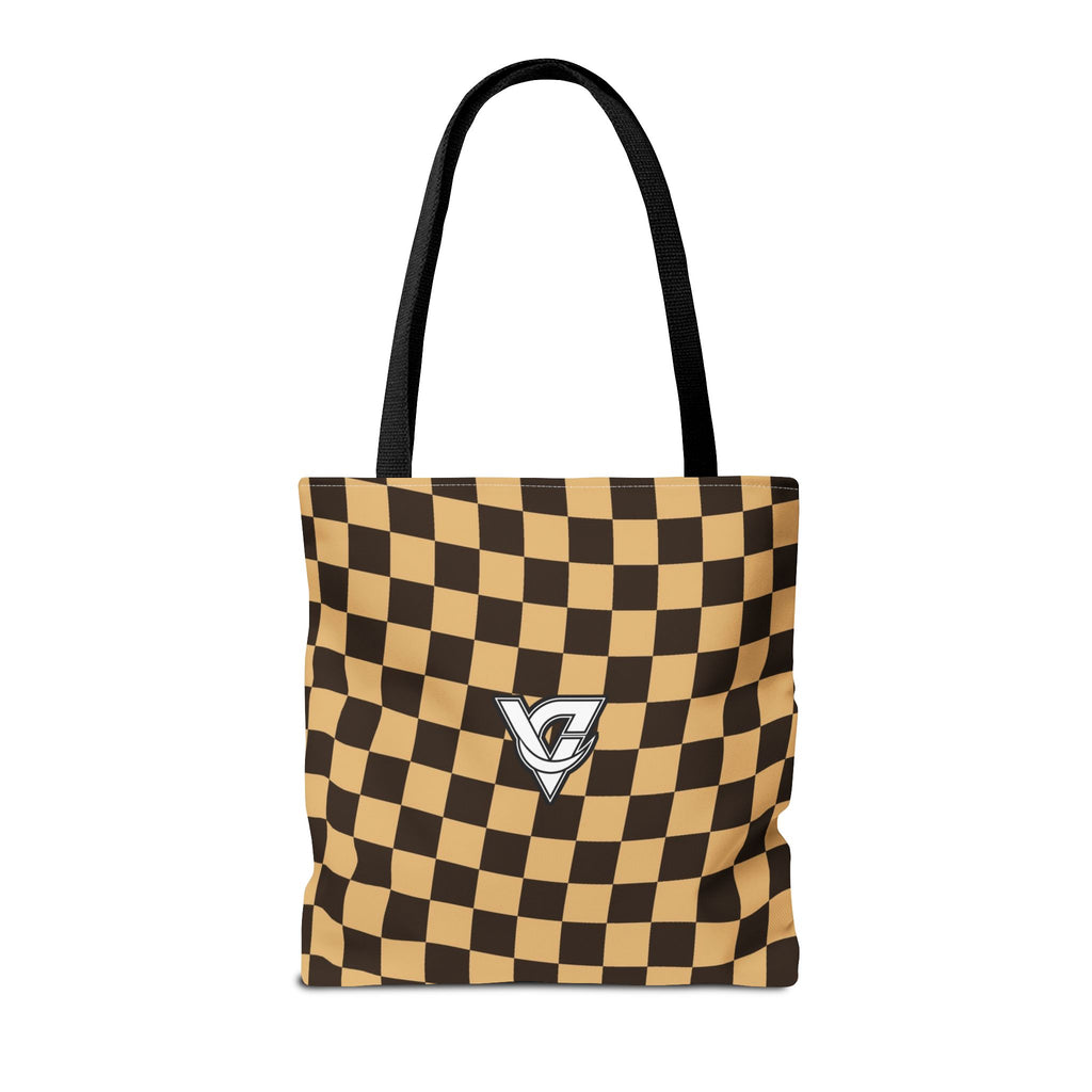 Desert Warp Check Tote Bag — All-Over Print Gym & Everyday Tote