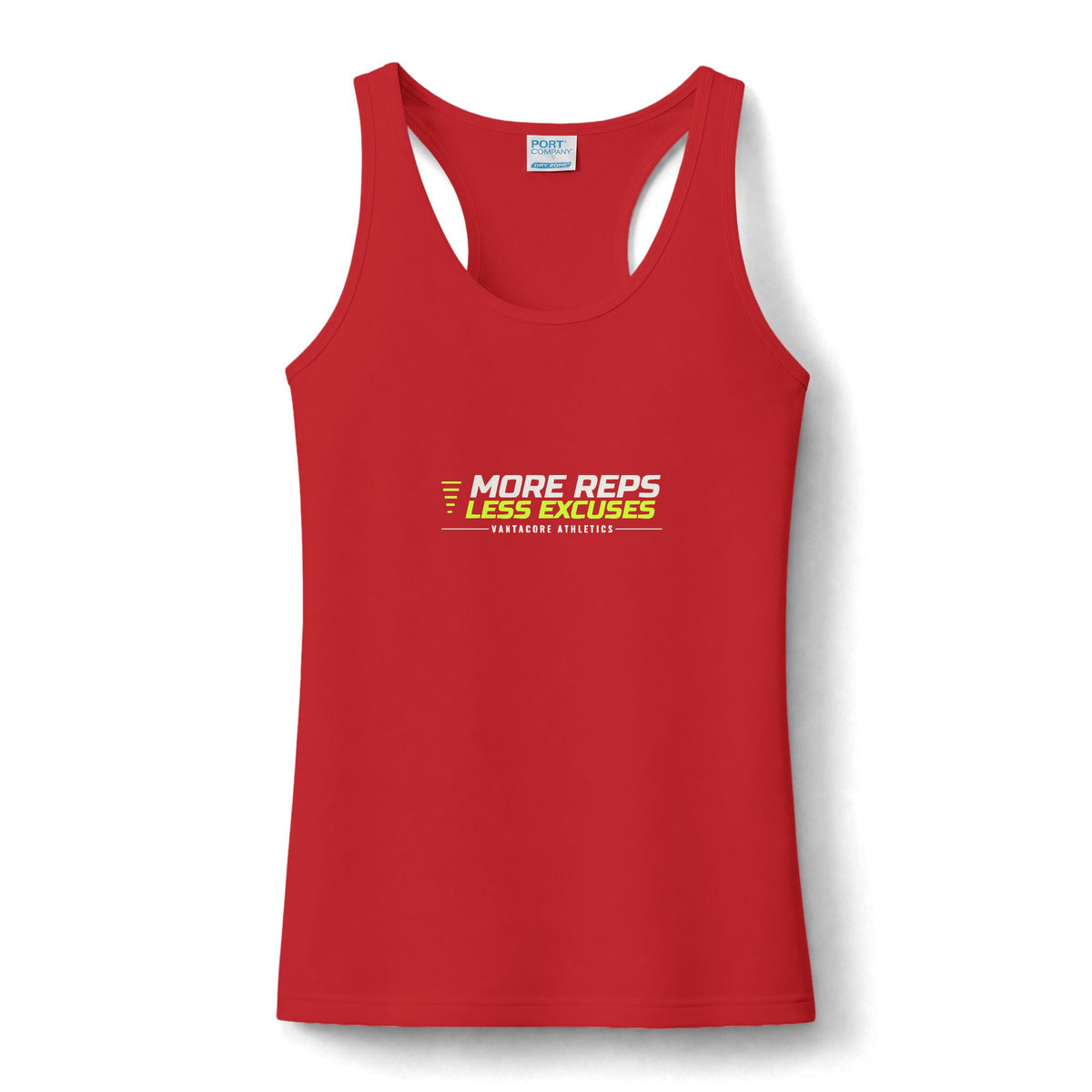 More Reps Less Excuses | Women's Performance Racerback Tank