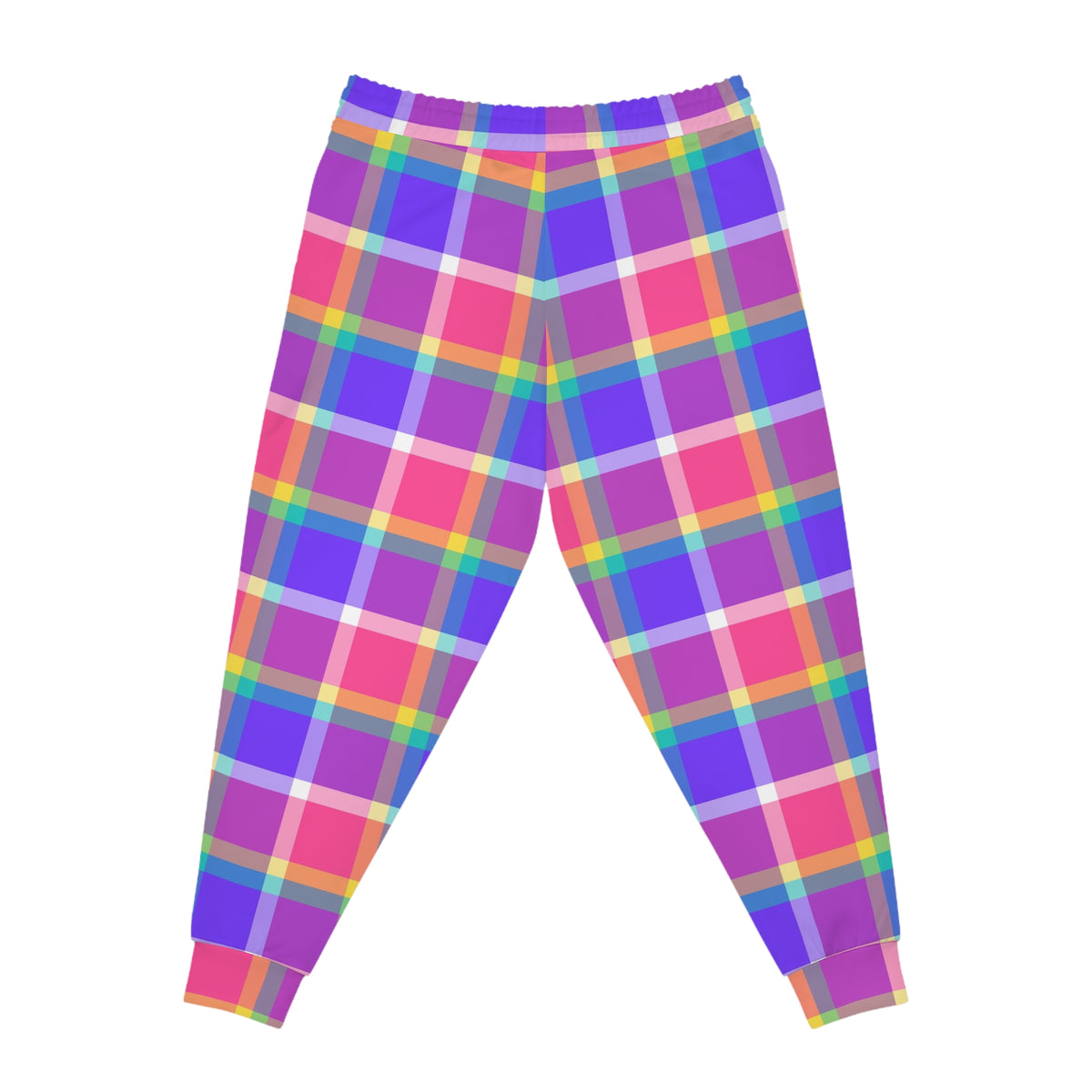 Women's Plaid Pop Joggers – Colorful All-Over Print Athletic Jogger Pants