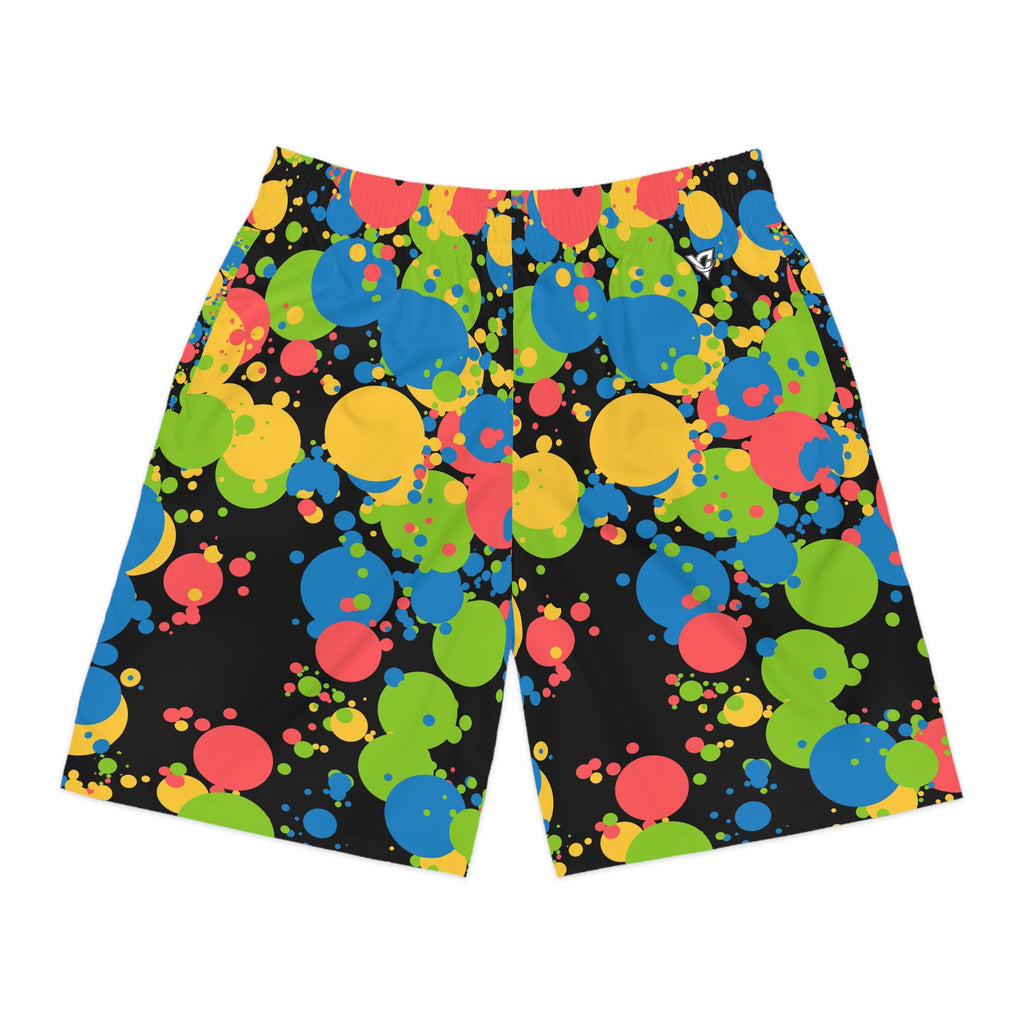Yoga Rainbow Rally Splash Zone Men's Athletic Shorts with Pockets