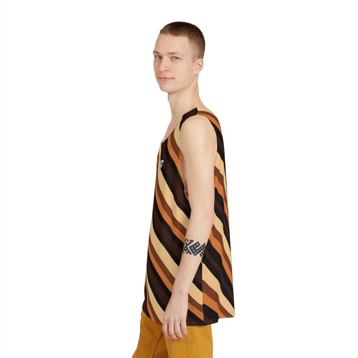 Copper Stripe Men's Athletic Tank