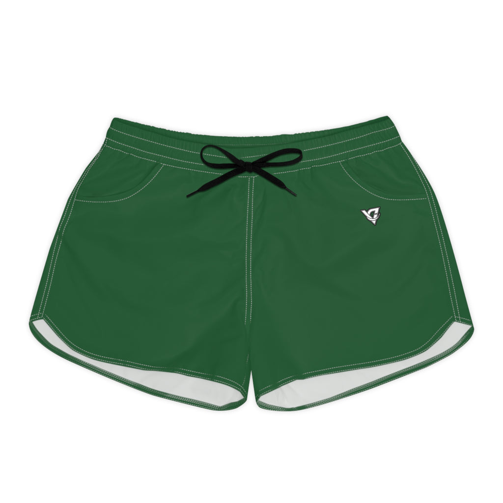 Vantacore Solid Forest Green Women's Athletic Shorts with Pockets