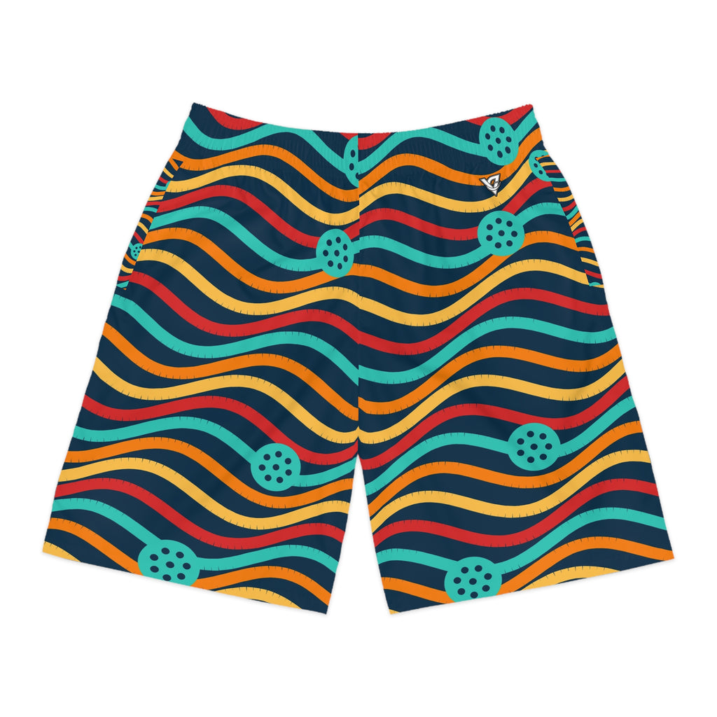 Pickleball Tropic Heat Wave Rider Men's Athletic Shorts with Pockets