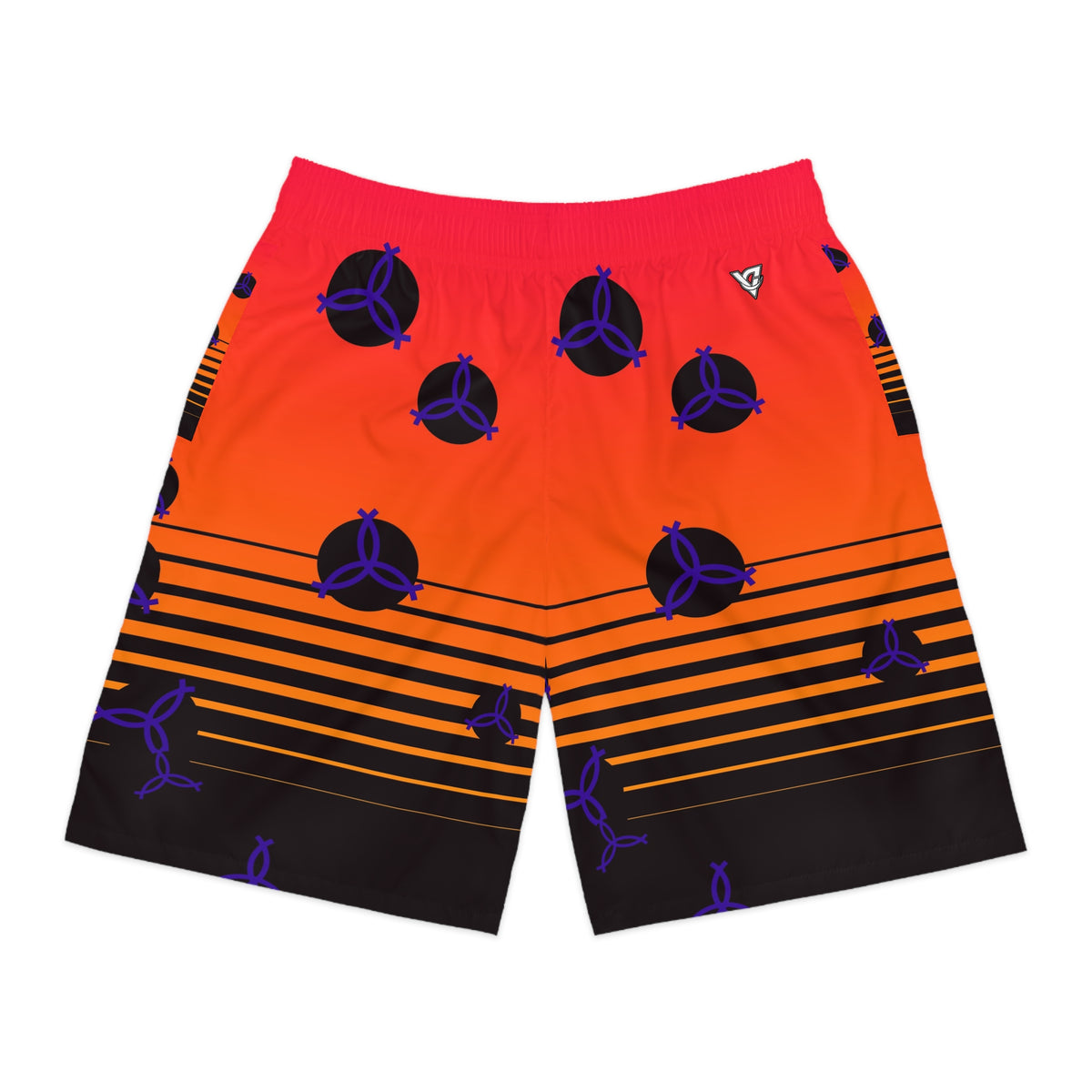 Volleyball Hot Lava Horizon Fade Men's Athletic Shorts with Pockets
