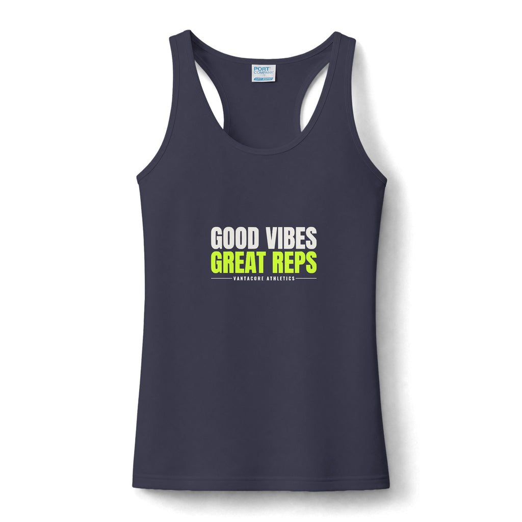 Good Vibes Great Reps | Women's Performance Racerback Tank
