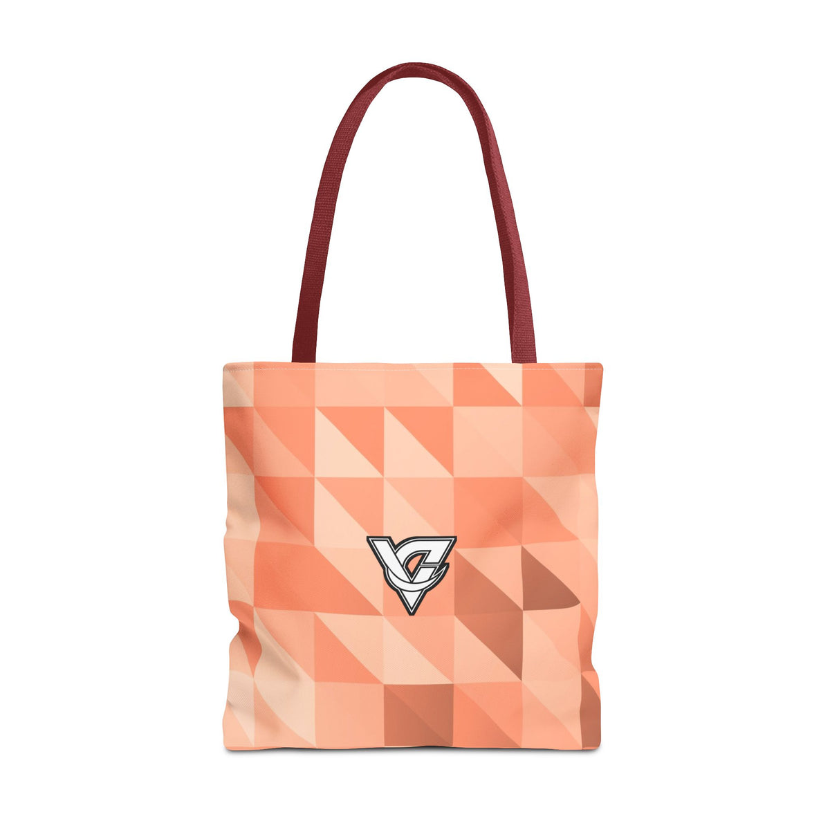 Peach Low-Poly Tote Bag — All-Over Print Gym & Everyday Tote