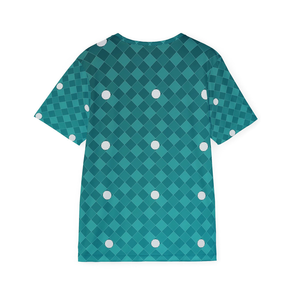 Golf Teal Wave Dimple Links Men's Sports Jersey