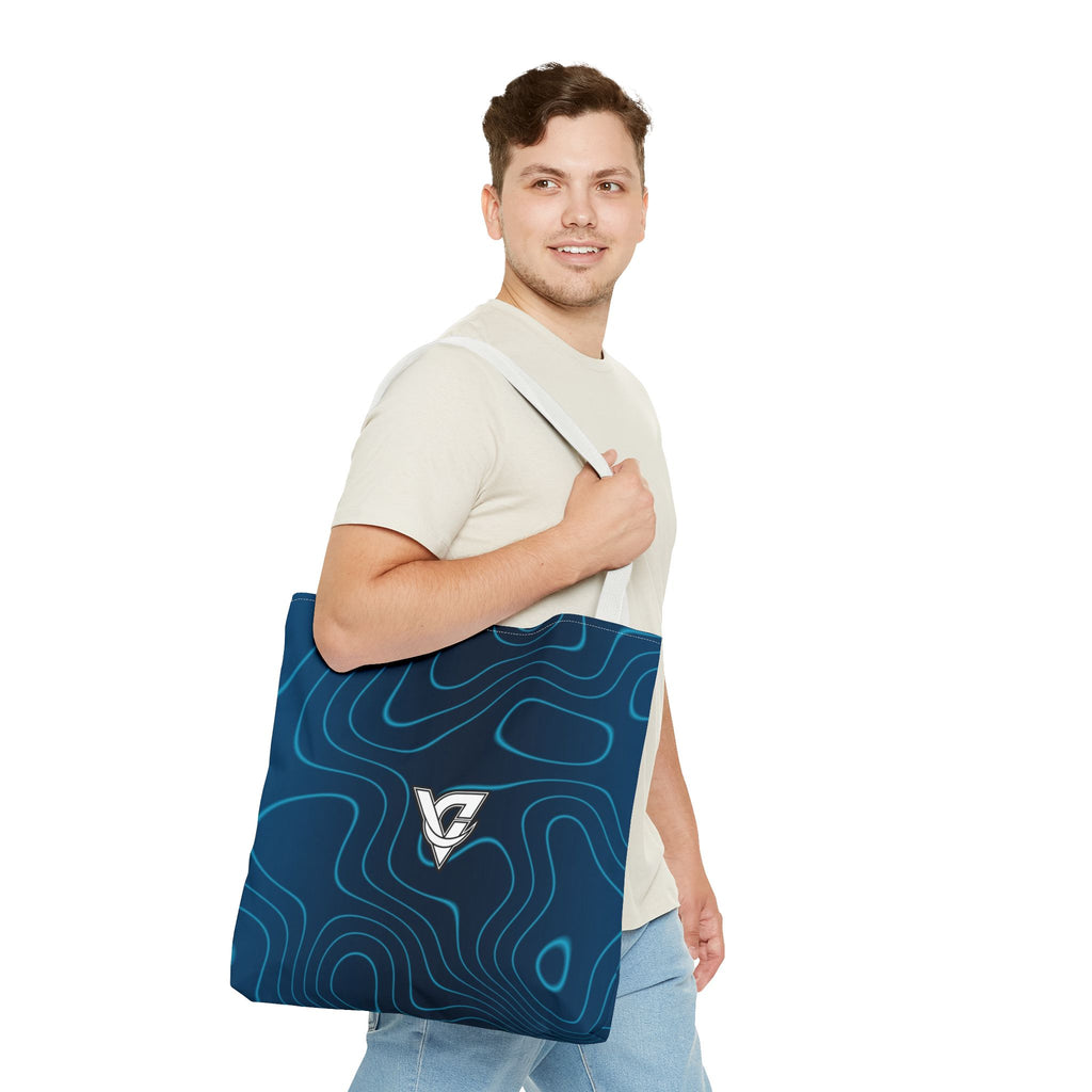 Ocean Topo Tote Bag — All-Over Print Gym & Everyday Tote