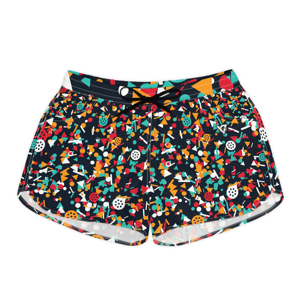 Pickleball Aqua Volt Confetti Pop Women's Athletic Shorts with Pockets