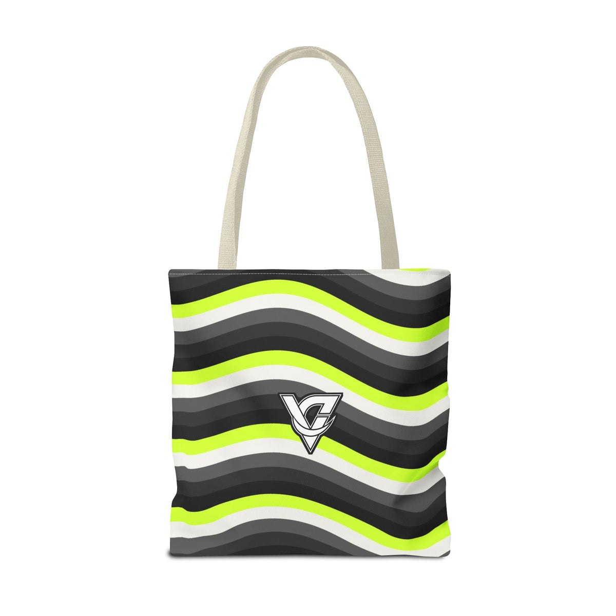 Graphite Wave Tote Bag — All-Over Print Gym & Everyday Tote