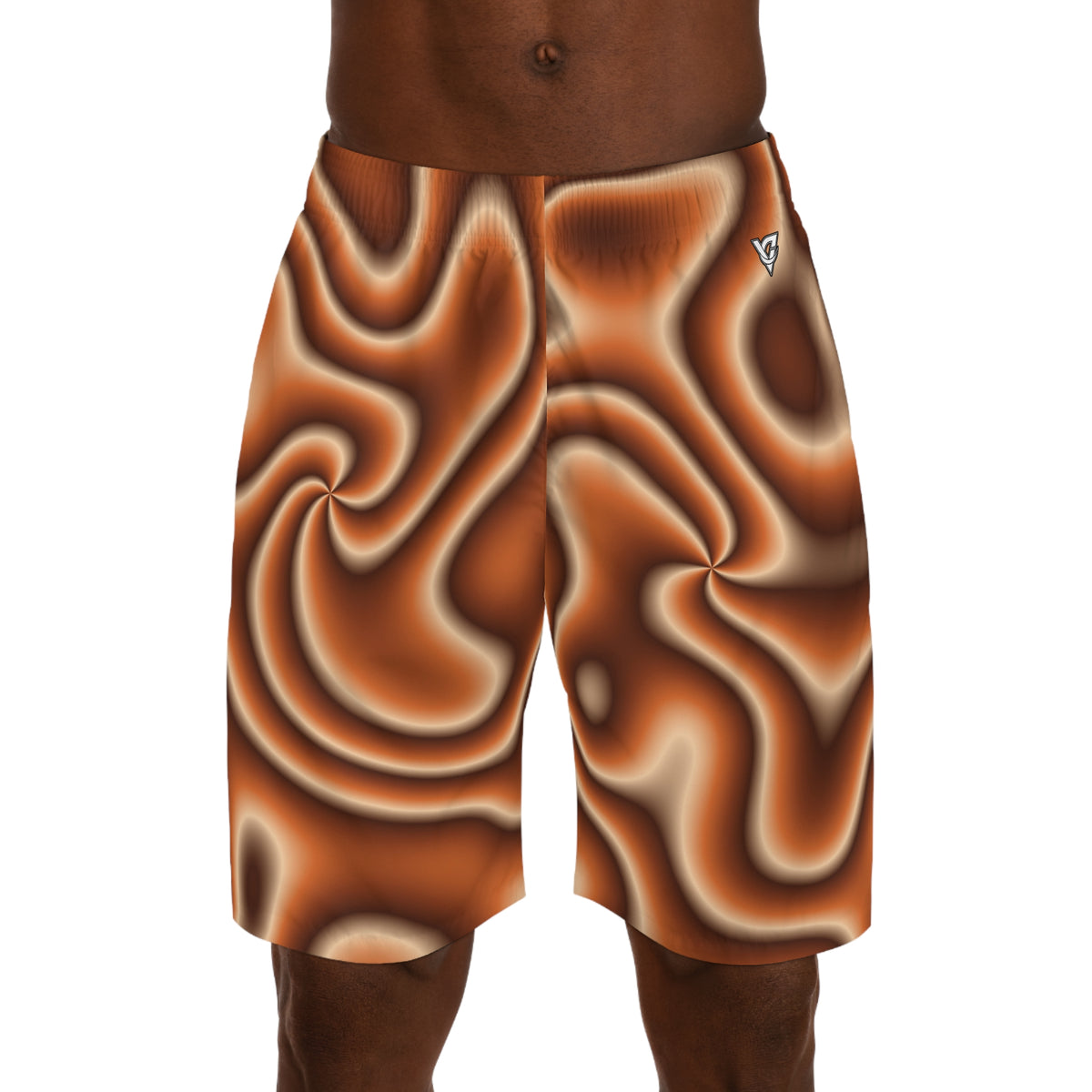 Men's Cinnamon Tie-Dye Performance Jogger Athletic Shorts with Pockets