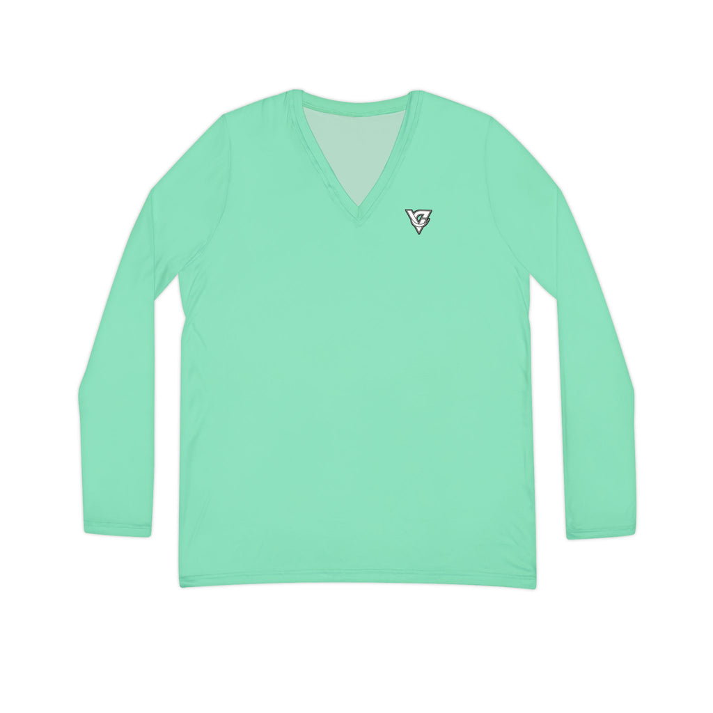 Mint Essential Women's Long Sleeve V-Neck Athletic Top