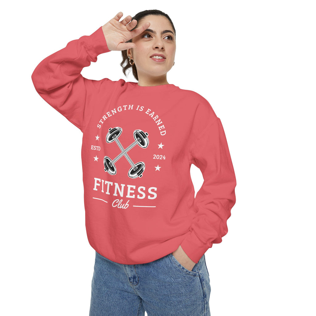 Fitness Club Sweatshirt | "Strength Is Earned" Crewneck