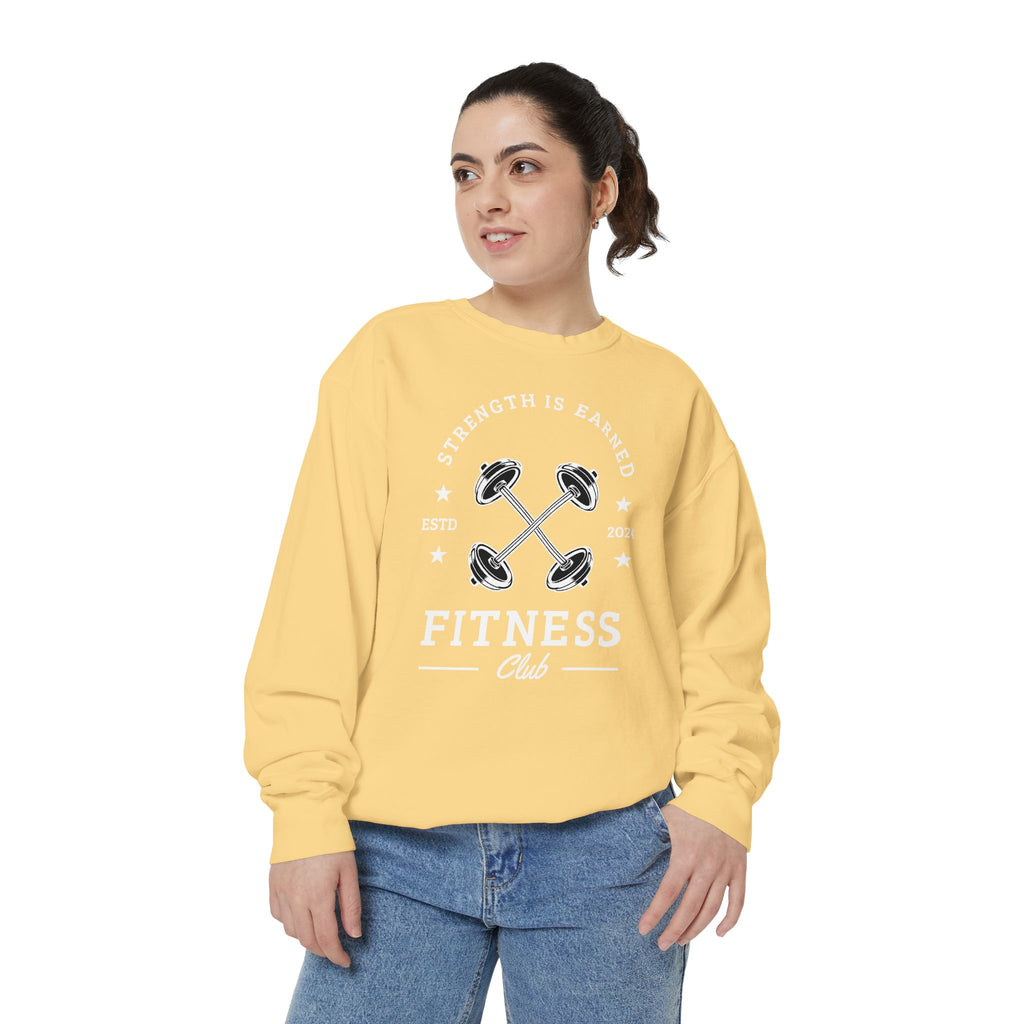 Fitness Club Sweatshirt | "Strength Is Earned" Crewneck