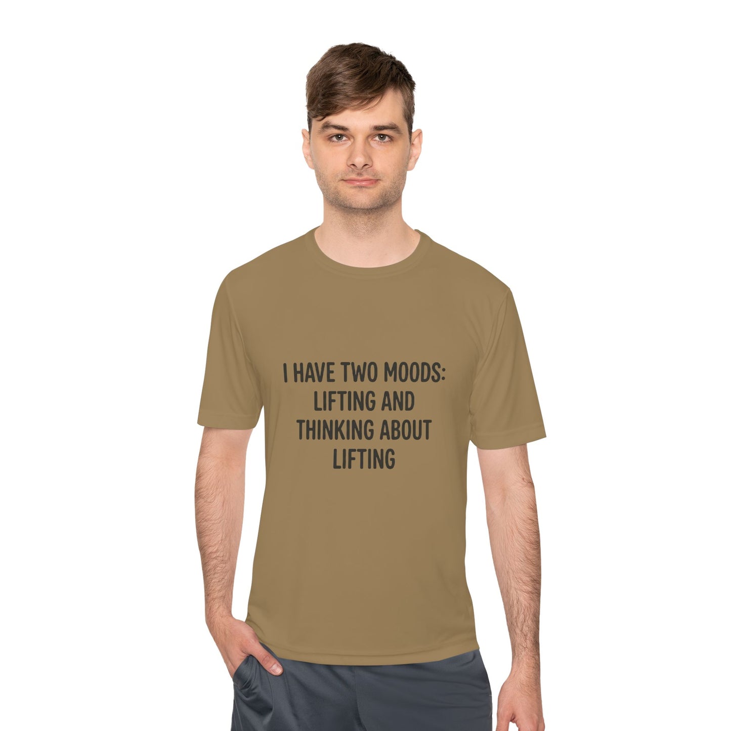 Lifting & Thinking About Lifting Tee — Workout Humor Moisture‑Wicking Shirt