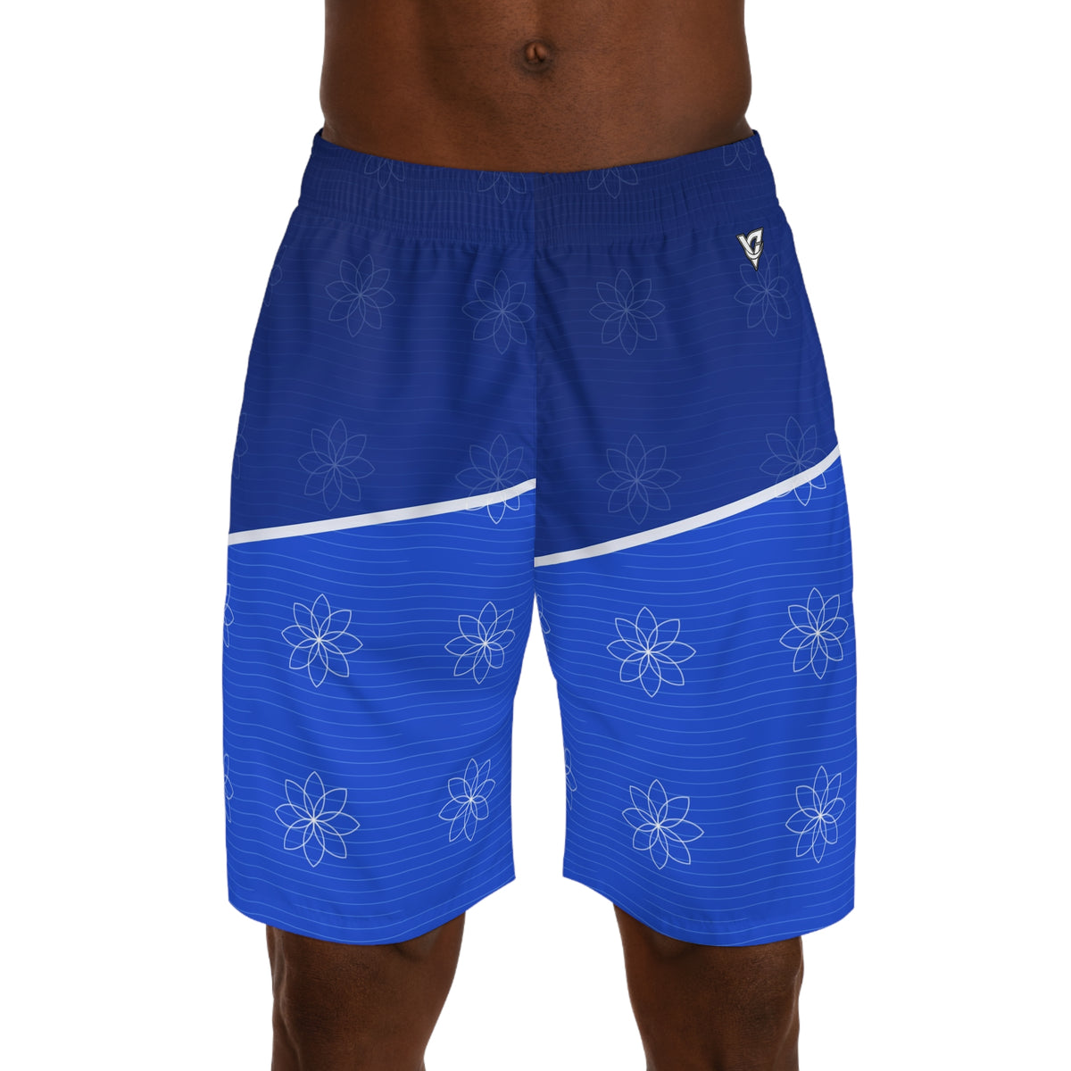 Yoga Royal Ice Flow Lotus Men's Athletic Shorts with Pockets