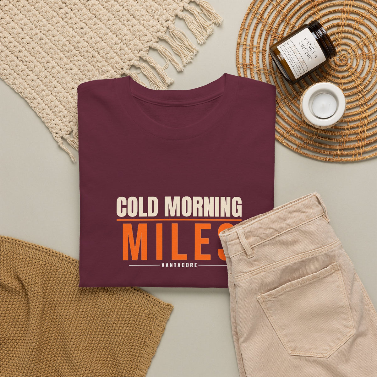 Cold Morning Miles | Men's Graphic Gym T-Shirt