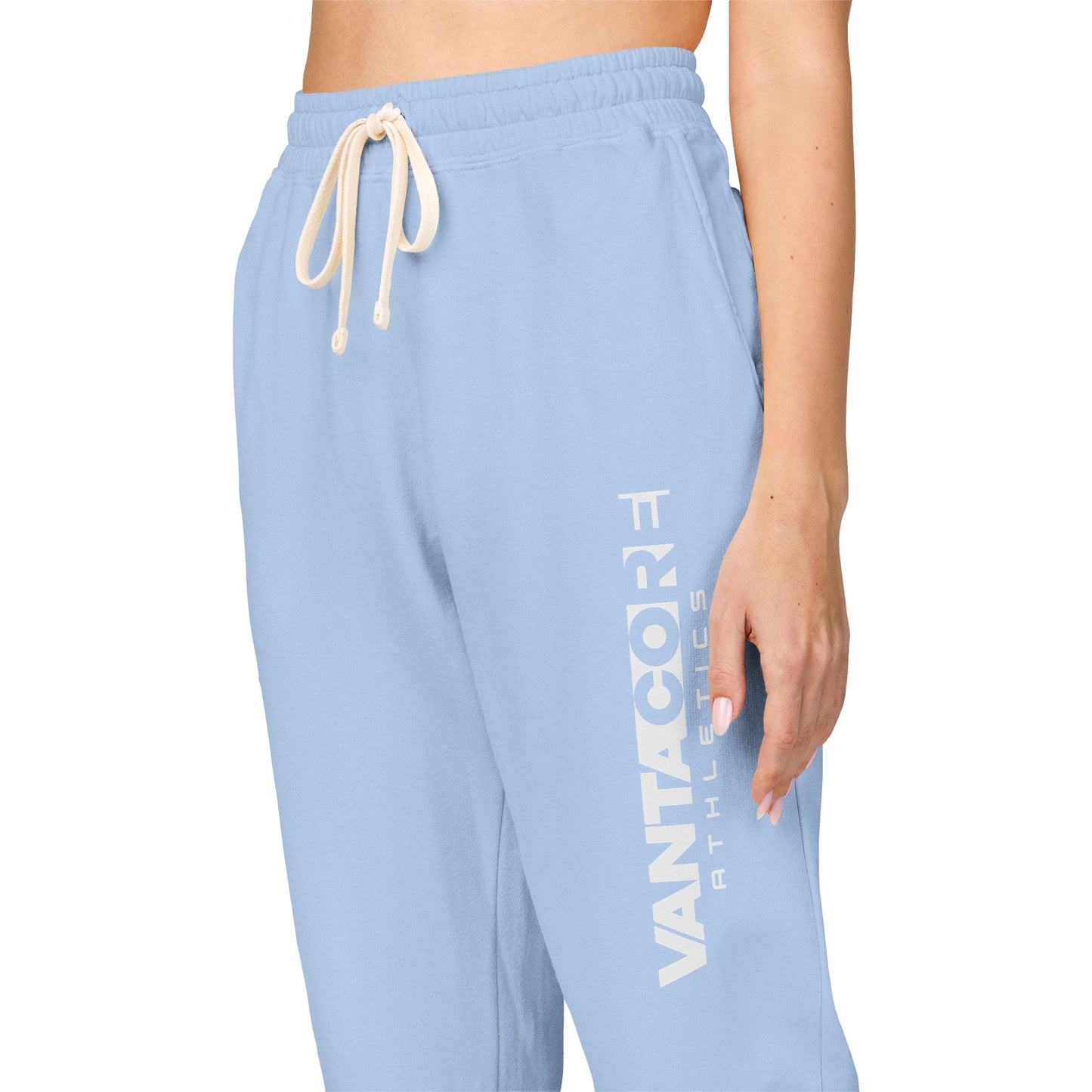 Vertical 'VANTOCOL?' Graphic Sweatpants — Garment-Dyed Fleece Joggers